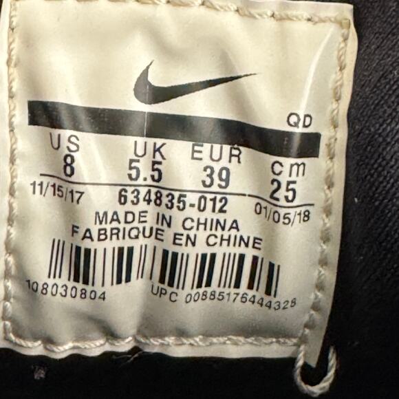 Nike Shoes Womens Sz 8 Air Huarache Running Sneakers 634835-012 Black Leather - Picture 10 of 10